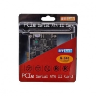  ST-Lab A341 PCI-EX Serial ATA II w/Raid 2ext+2int  SI3132 w/Cable and Power Cord ret