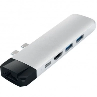USB  Satechi Aluminium Type-C Pro Hub Adapter with Ethernet (ST-TCPHES) Silver