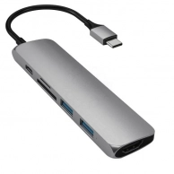 USB  Satechi Slim Multiport V2,   (ST-SCMA2M)