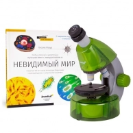 Микроскоп Levenhuk, LabZZ MV1 Lime + книга (73707)