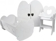 Набор кукольной мебели Paremo, 3 предмета цвет: белый