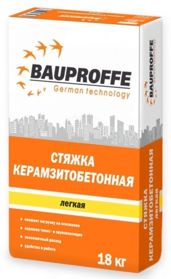 Стяжка для пола bauproffe легкая керамзитобетонная