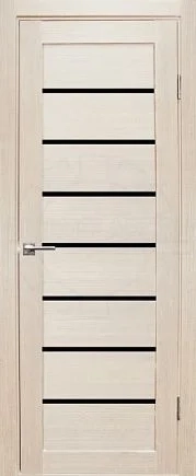 Дверь экошпон Пвх Гамма 1 600х2000мм беленый дуб / ст.черное, Двери Гуд