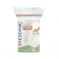 Ватные диски Naturals Organic Cotton овальные 40 шт, Cleanic, Медицинские товары