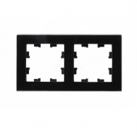 Рамка Schneider Electric 2 поста органическое стекло черный, Schneider electric, Розетки, вилки, выключатели
