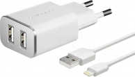   , Deppa 2 USB 2.4 + - Apple 8pin MFI ()