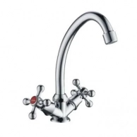 Смеситель д/кухни с 2-мя рукоятками,силумин,хром А5676 уп.2шт. Accoona 2/20 (5676)